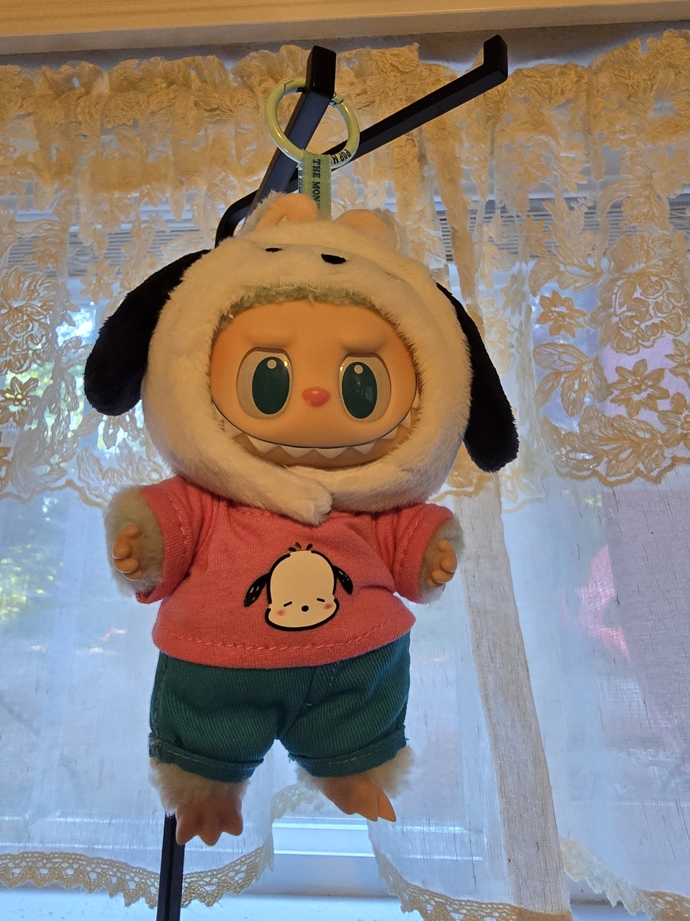 POP MART x Sanrio "The Monsters" Labubu Pochacco Plush Pendant.